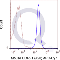 SJL splenocytes were stained with 1 ug APC-Cy7 Mouse Anti-CD45.1 .