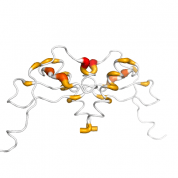 MCP 2  protein 3D structural model from Catalog of Somatic Mutations in Cancer originally published in the paper COSMIC: somatic cancer genetics at high-resolution
