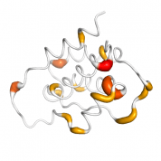 IL 3  protein 3D structural model from Catalog of Somatic Mutations in Cancer originally published in the paper COSMIC: somatic cancer genetics at high-resolution