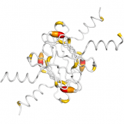 PF4V1  protein 3D structural model from Catalog of Somatic Mutations in Cancer originally published in the paper COSMIC: somatic cancer genetics at high-resolution