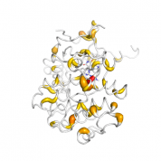 PKC-a  protein 3D structural model from Catalog of Somatic Mutations in Cancer originally published in the paper COSMIC: somatic cancer genetics at high-resolution